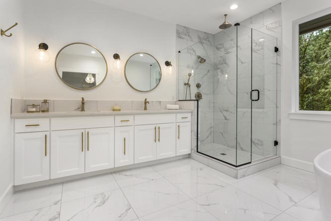 Bathroom Remodel In Houston, Tx | Glass Shower Doors, Marble Bathroom Tiles, Granite Bathroom Countertops
