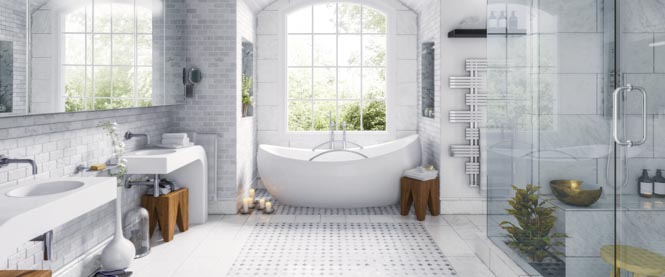 Renovation Of An Old Building Bathroom In A Panoramic View 3D
