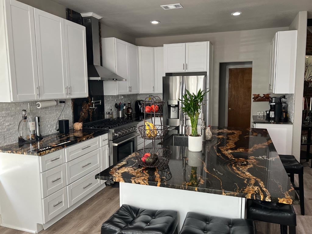Black Magma Granite Kitchen Countertop Installation Katy, Tx