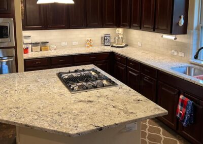 Giallo Ornamental Granite Kitchen Island Houston Ftr