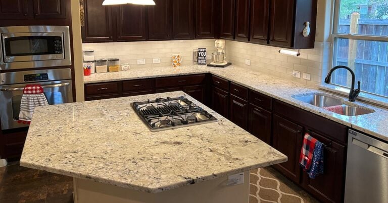 Giallo Ornamental Granite Kitchen Island Houston Ftr